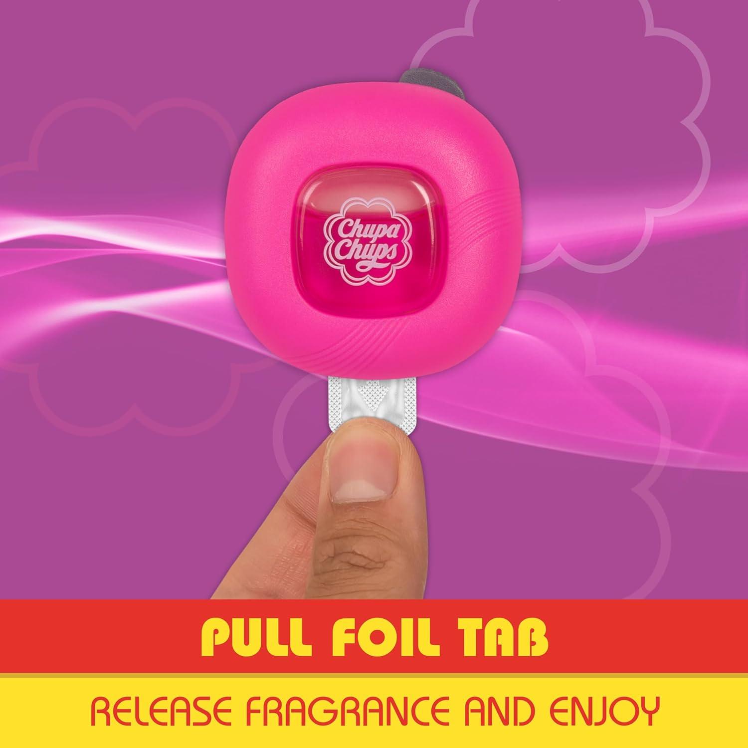 imageChupa Chups Air Freshener Rosy Peach  Long Lasting With Fun Scents Colorful and Vibrant for Car Unique Perfume Deodorizer  2Pack 4pcs TotalAssorted Scents