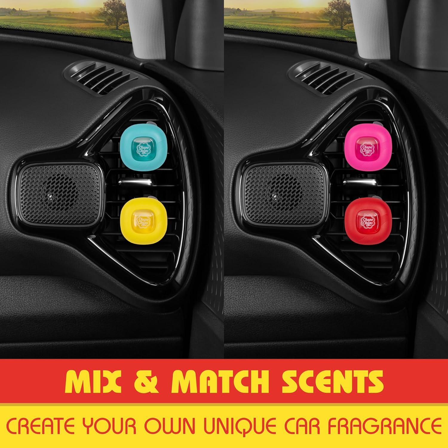 imageChupa Chups Air Freshener Rosy Peach  Long Lasting With Fun Scents Colorful and Vibrant for Car Unique Perfume Deodorizer  2Pack 4pcs TotalAssorted Scents