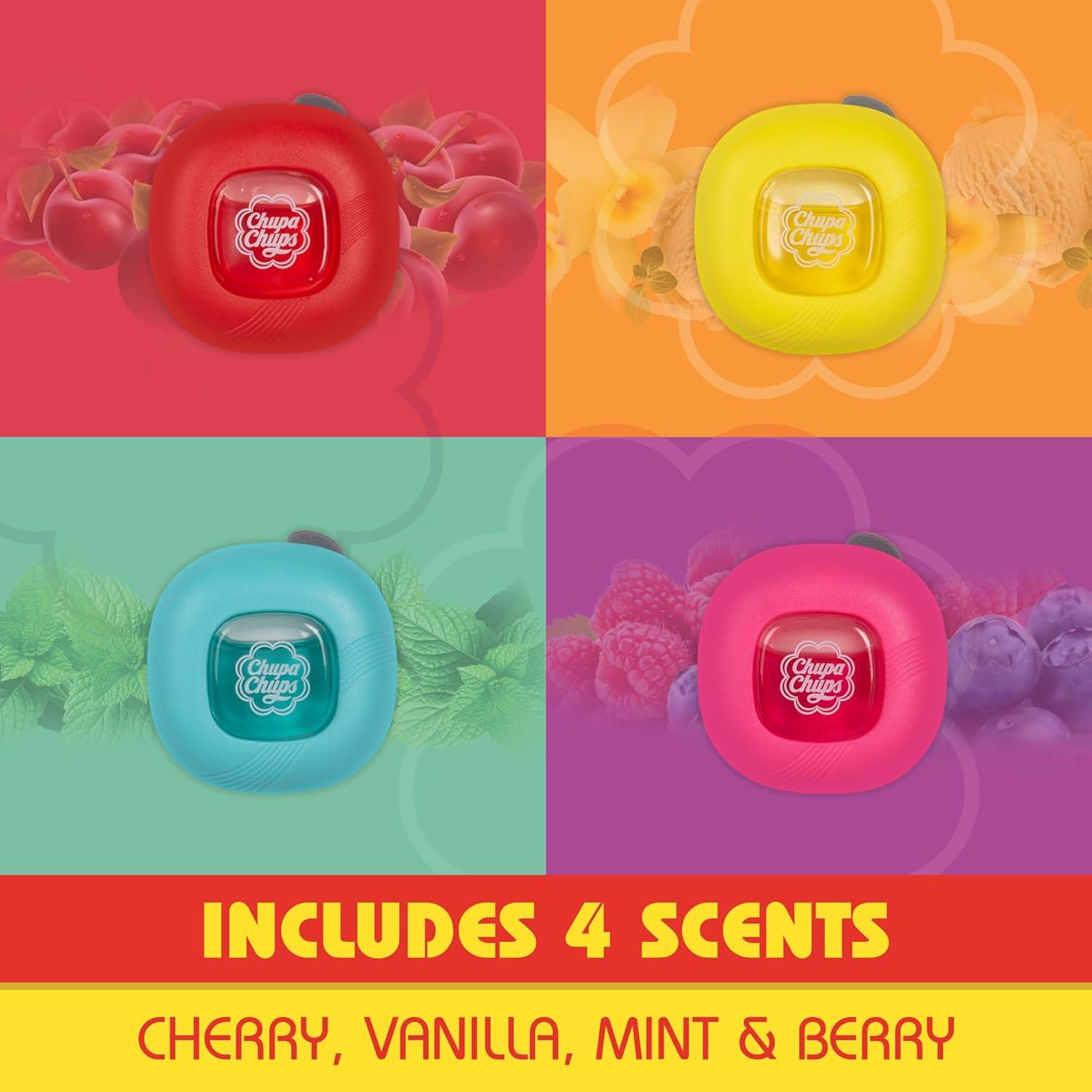imageChupa Chups Air Freshener Rosy Peach  Long Lasting With Fun Scents Colorful and Vibrant for Car Unique Perfume Deodorizer  2Pack 4pcs TotalAssorted Scents