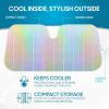 image3Piece Automotive Sunshade Pack 1pc Iridescent Mermaid Front Windshield Sunshade and 2pc Rainbow Sunset Static Cling Window Sunshades for Cars Trucks SUVs Block UV Rays Sun Protection