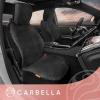 image3Piece Combo Sheepskin Car Seat Covers and Steering Wheel Cover Soft Plush Comfy Faux Fur Car Seat Covers Cute Automotive Seat Protectors Covers for Cars Car Accessories for Women PinkBlack Fur