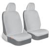 image3Piece Combo Sheepskin Car Seat Covers and Steering Wheel Cover Soft Plush Comfy Faux Fur Car Seat Covers Cute Automotive Seat Protectors Covers for Cars Car Accessories for Women PinkGray Fur