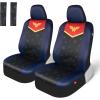 imageBDK Warner Brothers DC Superman Front ampamp Rear Car Seat Covers Full Set  Easy to Install Durable ampamp Polyester Car Seat Cover  All Vehicles Airbag Compatible Universal Car Accessories Black ampamp Gray2 Front