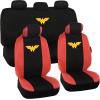 imageBDK Warner Brothers DC Superman Front ampamp Rear Car Seat Covers Full Set  Easy to Install Durable ampamp Polyester Car Seat Cover  All Vehicles Airbag Compatible Universal Car Accessories Black ampamp GrayFull Set