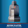 imageBDK Warner Brothers DC Superman Front ampamp Rear Car Seat Covers Full Set  Easy to Install Durable ampamp Polyester Car Seat Cover  All Vehicles Airbag Compatible Universal Car Accessories Black ampamp Gray2 Front