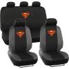 imageBDK Warner Brothers DC Superman Front ampamp Rear Car Seat Covers Full Set  Easy to Install Durable ampamp Polyester Car Seat Cover  All Vehicles Airbag Compatible Universal Car Accessories Black ampamp GrayFull Set
