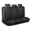imageBlingStitch Car Seat Covers Full Set  Luxurious Black Vegan Leather Seat Covers for CarsFull Set