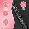 imageBlingStitch Car Seat Covers Full Set  Luxurious Black Vegan Leather Seat Covers for CarsFull Set