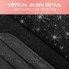 imageCrystal Two Tone Carpet Car Floor Mats  Black Rhinestone Bling Style Auto Accessories