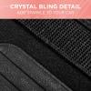 imageCrystal Two Tone Carpet Car Floor Mats  Silver Rhinestone Bling Style Auto AccessoriesBlack Crystals on Black