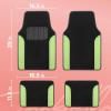 imageDiamond Bling Car Mats 4Piece Set Shiny Rhinestone Crystal Carpet Car Floor Mats TwoTone Floor Mats for Cars Cute Automotive Floor Mats for Women BlackLemon Lime