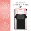 imageDiamond Bling Car Mats 4Piece Set Shiny Rhinestone Crystal Carpet Car Floor Mats TwoTone Floor Mats for Cars Cute Automotive Floor Mats for Women BlackPink Silver