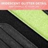 imageDiamond Bling Car Mats 4Piece Set Shiny Rhinestone Crystal Carpet Car Floor Mats TwoTone Floor Mats for Cars Cute Automotive Floor Mats for Women BlackLemon Lime