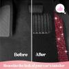 imageDiamond Bling Car Mats 4Piece Set Shiny Rhinestone Crystal Carpet Car Floor Mats TwoTone Floor Mats for Cars Cute Automotive Floor Mats for Women BlackRed