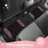 imageDiamond Bling Car Mats 4Piece Set Shiny Rhinestone Crystal Carpet Car Floor Mats TwoTone Floor Mats for Cars Cute Automotive Floor Mats for Women BlackPink