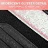 imageDiamond Bling Car Mats 4Piece Set Shiny Rhinestone Crystal Carpet Car Floor Mats TwoTone Floor Mats for Cars Cute Automotive Floor Mats for Women BlackPink Silver