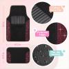 imageDiamond Bling Car Mats 4Piece Set Shiny Rhinestone Crystal Carpet Car Floor Mats TwoTone Floor Mats for Cars Cute Automotive Floor Mats for Women BlackRed