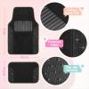 imageDiamond Bling Car Mats 4Piece Set Shiny Rhinestone Crystal Carpet Car Floor Mats TwoTone Floor Mats for Cars Cute Automotive Floor Mats for Women BlackBlack