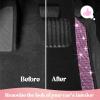 imageDiamond Bling Car Mats 4Piece Set Shiny Rhinestone Crystal Carpet Car Floor Mats TwoTone Floor Mats for Cars Cute Automotive Floor Mats for Women BlackLight Pink