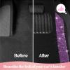 imageDiamond Bling Car Mats 4Piece Set Shiny Rhinestone Crystal Carpet Car Floor Mats TwoTone Floor Mats for Cars Cute Automotive Floor Mats for Women BlackPurple