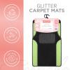 imageDiamond Bling Car Mats 4Piece Set Shiny Rhinestone Crystal Carpet Car Floor Mats TwoTone Floor Mats for Cars Cute Automotive Floor Mats for Women BlackLemon Lime