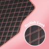 imageDiamondLuxe Car Floor Mats Stylish Faux Leather Car Mats with Diamond Stitched Detail and Matching Taping Universally Sized AllWeather Floor Mats for Cars Trucks SUV Full Set PinkPink