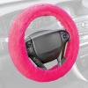imageFaux Fur Steering Wheel Cover for Women  Wool Sheepskin Fluffy Fleece Warm and Cozy Comfort for Hands in Winter Fits Most Steering Wheel Sizes 145  15 inchHot Pink Faux Fur