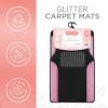 imageGlitter Bling Car Mats 4Piece Set TwoTone Shiny Carpet Car Floor Mats StainResistant Floor Mats for Cars for Women Universal Car Mat Set Automotive Floor Mats  Pink