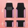 imageGlitter Bling Car Mats 4Piece Set TwoTone Shiny Carpet Car Floor Mats StainResistant Floor Mats for Cars for Women Universal Car Mat Set Automotive Floor Mats  Pink