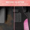 imageGlitter Bling Car Mats 4Piece Set TwoTone Shiny Carpet Car Floor Mats StainResistant Floor Mats for Cars for Women Universal Car Mat Set Automotive Floor Mats  Pink