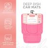 imageHeavy Duty Rubber 4Piece Beige Car Floor Mats  Universal Trimmable AllWeather Car Accessories  Girl Car Accessories for Women ampamp Cute Car Mats for Women for Girly Car Decor Truck ampamp SUVPink