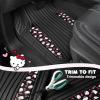 imageHello Kitty Car Mats 4pc Floor Mats for Cars Trucks SUVs Grey Car Floor Mats for Women Men Accessories Rubber Heavy Duty Cute NonSlip Always Front Rear Hello Kitty Cars Accessories GrayPinkBlack with Red Bows