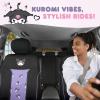 imageHello Kitty Cinnamoroll Car Seat Covers  Adorable Light Blue Front Seat Covers with 4PC Carpet Car Floor Mats  Universal Fit for Cars SUVs ampamp Trucks  Super Cute Cinnamoroll Print ampamp Pattern AccentsKuromi Purple