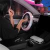 imageLeatherette Crystal Bling Steering Wheel Cover for Car SUV Glitter Sparkle Rhinestone Cute Car Accessories for Women Universal Fit Standard Size Fits 145quot15quot  Mint wRainbow BlingPink w Rainbow Bling