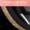 imageLeatherette Crystal Bling Steering Wheel Cover for Car SUV Glitter Sparkle Rhinestone Cute Car Accessories for Women Universal Fit Standard Size Fits 145quot15quot  Mint wRainbow BlingBlack w Gold Bling