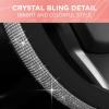 imageLeatherette Crystal Bling Steering Wheel Cover for Car SUV Glitter Sparkle Rhinestone Cute Car Accessories for Women Universal Fit Standard Size Fits 145quot15quot  Mint wRainbow BlingBlack w Silver Bling