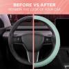 imageLeatherette Crystal Bling Steering Wheel Cover for Car SUV Glitter Sparkle Rhinestone Cute Car Accessories for Women Universal Fit Standard Size Fits 145quot15quot  Mint wRainbow BlingMint w Rainbow Bling