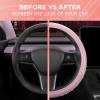 imageLeatherette Crystal Bling Steering Wheel Cover for Car SUV Glitter Sparkle Rhinestone Cute Car Accessories for Women Universal Fit Standard Size Fits 145quot15quot  Mint wRainbow BlingPink w Rainbow Bling