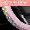 imageLeatherette Crystal Bling Steering Wheel Cover for Car SUV Glitter Sparkle Rhinestone Cute Car Accessories for Women Universal Fit Standard Size Fits 145quot15quot  Mint wRainbow BlingPink w Rainbow Bling
