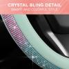 imageLeatherette Crystal Bling Steering Wheel Cover for Car SUV Glitter Sparkle Rhinestone Cute Car Accessories for Women Universal Fit Standard Size Fits 145quot15quot  Mint wRainbow BlingMint w Rainbow Bling