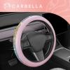 imageLeatherette Crystal Bling Steering Wheel Cover for Car SUV Glitter Sparkle Rhinestone Cute Car Accessories for Women Universal Fit Standard Size Fits 145quot15quot  Mint wRainbow BlingPink w Rainbow Bling