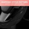 imagePink Sequin Bling Steering Wheel Cover Standard 15 Inch Size Fits Most Vehicles Cute Faux Leather Car Steering Cover with Diamond Rhinestone Glitter Like Detail Car Accessories for WomenBlack Stitched