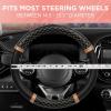 imagePink Sequin Bling Steering Wheel Cover Standard 15 Inch Size Fits Most Vehicles Cute Faux Leather Car Steering Cover with Diamond Rhinestone Glitter Like Detail Car Accessories for WomenRose Gold Quilted