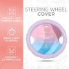 imagePink Sequin Bling Steering Wheel Cover Standard 15 Inch Size Fits Most Vehicles Cute Faux Leather Car Steering Cover with Diamond Rhinestone Glitter Like Detail Car Accessories for WomenPurple Stitched