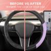 imagePink Sequin Bling Steering Wheel Cover Standard 15 Inch Size Fits Most Vehicles Cute Faux Leather Car Steering Cover with Diamond Rhinestone Glitter Like Detail Car Accessories for WomenPurple Sequin Bling