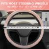 imagePink Sequin Bling Steering Wheel Cover Standard 15 Inch Size Fits Most Vehicles Cute Faux Leather Car Steering Cover with Diamond Rhinestone Glitter Like Detail Car Accessories for WomenPink Holo Bling