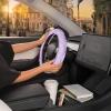 imagePink Sequin Bling Steering Wheel Cover Standard 15 Inch Size Fits Most Vehicles Cute Faux Leather Car Steering Cover with Diamond Rhinestone Glitter Like Detail Car Accessories for WomenPurple Stitched