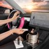 imagePink Sequin Bling Steering Wheel Cover Standard 15 Inch Size Fits Most Vehicles Cute Faux Leather Car Steering Cover with Diamond Rhinestone Glitter Like Detail Car Accessories for WomenPink Sequin Bling