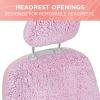 imagePlush Sherpa Fleece Car Seat Cover 1 Piece Gray Seat Cover for Cars with Soft Cushioned Touch Cute Automotive Interior Protector for Trucks Van SUV Car Accessories for WomenPink Fleece