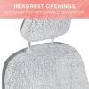 imagePlush Sherpa Fleece Car Seat Cover 1 Piece Gray Seat Cover for Cars with Soft Cushioned Touch Cute Automotive Interior Protector for Trucks Van SUV Car Accessories for WomenGray Fleece
